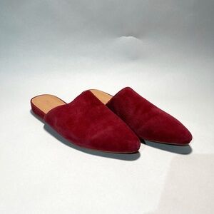 Madewell Closed Toe Mules in Kid Suede, Cloudlife, Rusted Burgundy Womans 10
